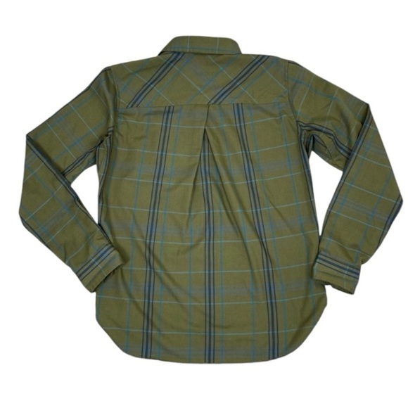 Duluth Trading Co. Olive Green Wool Blend Plaid Shirt Hiking Farmcore Sz XS - Picture 11 of 16